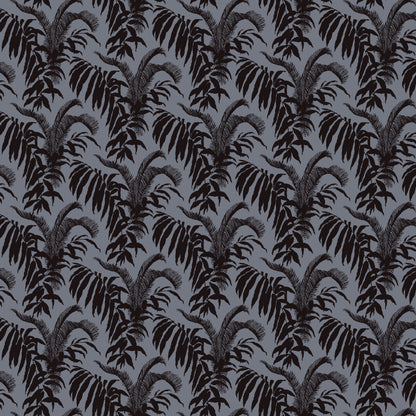 Mallion & Knowles Palm Court Silver/Black Fire Retardant Curtains texture detail