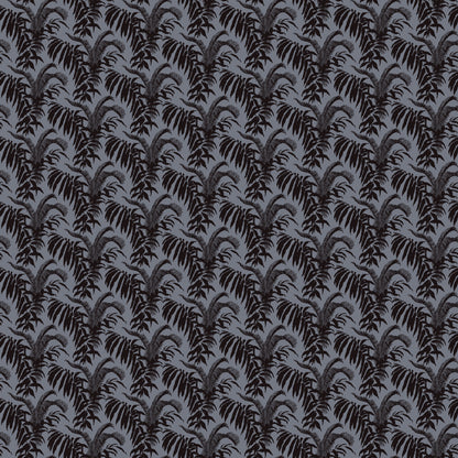 Mallion & Knowles Palm Court Silver/Black Fire Retardant Curtains