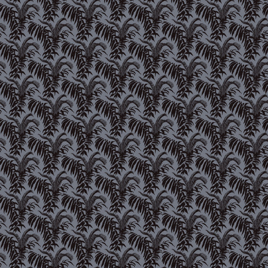 Mallion & Knowles Palm Court Silver/Black Fire Retardant Curtains