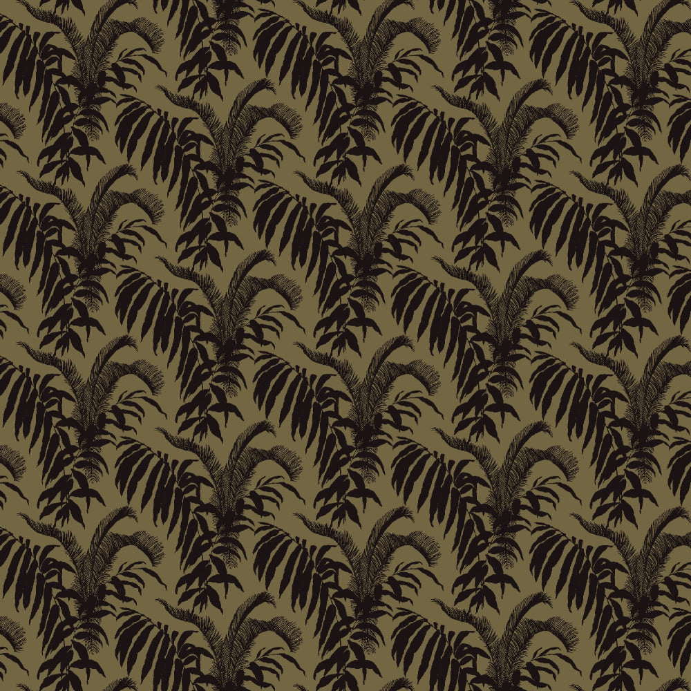 Mallion & Knowles Palm Court Stone/Black Fire Retardant Curtains texture detail