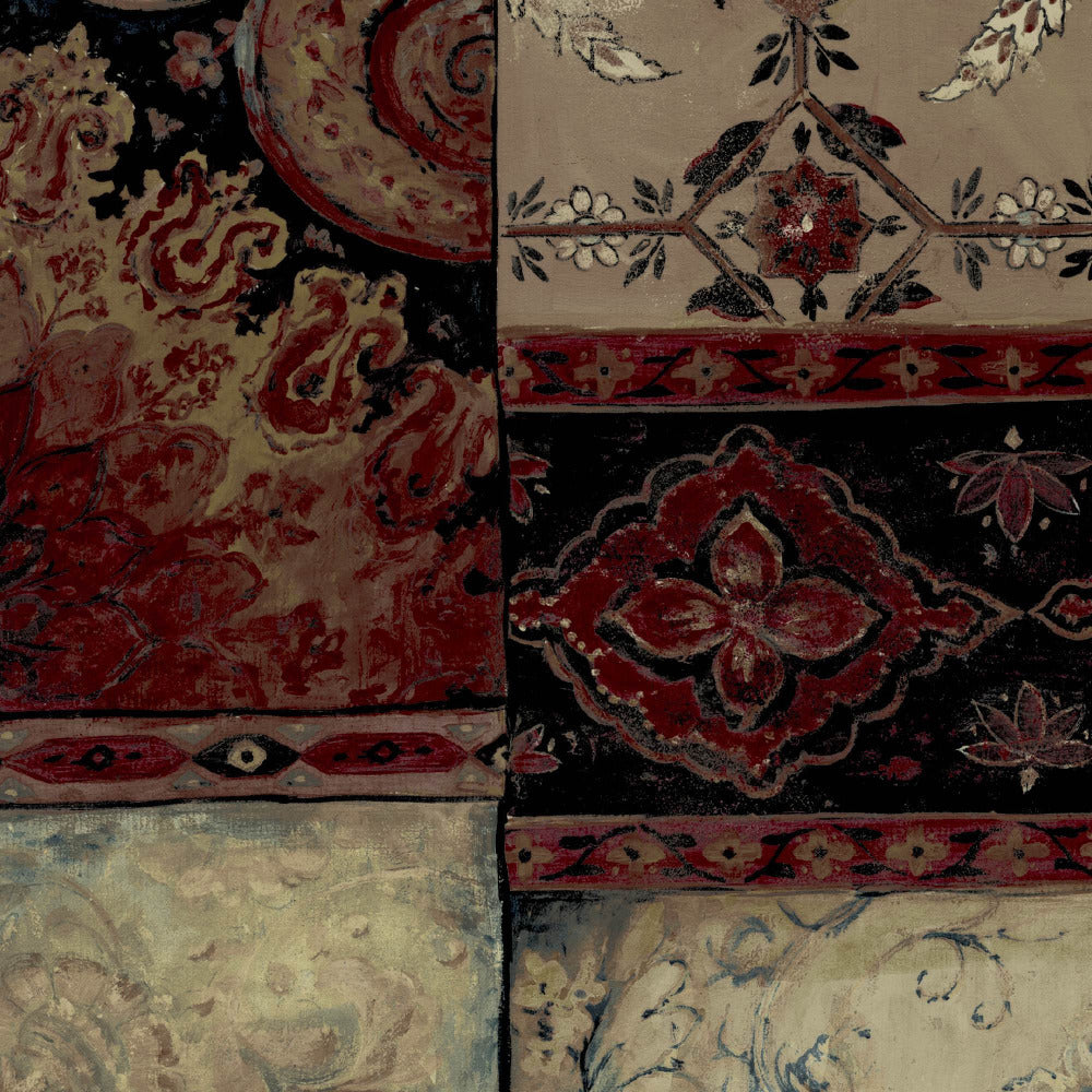 Mallion & Knowles Pashmina Burgundy-Turq Fire Retardant Curtains texture detail