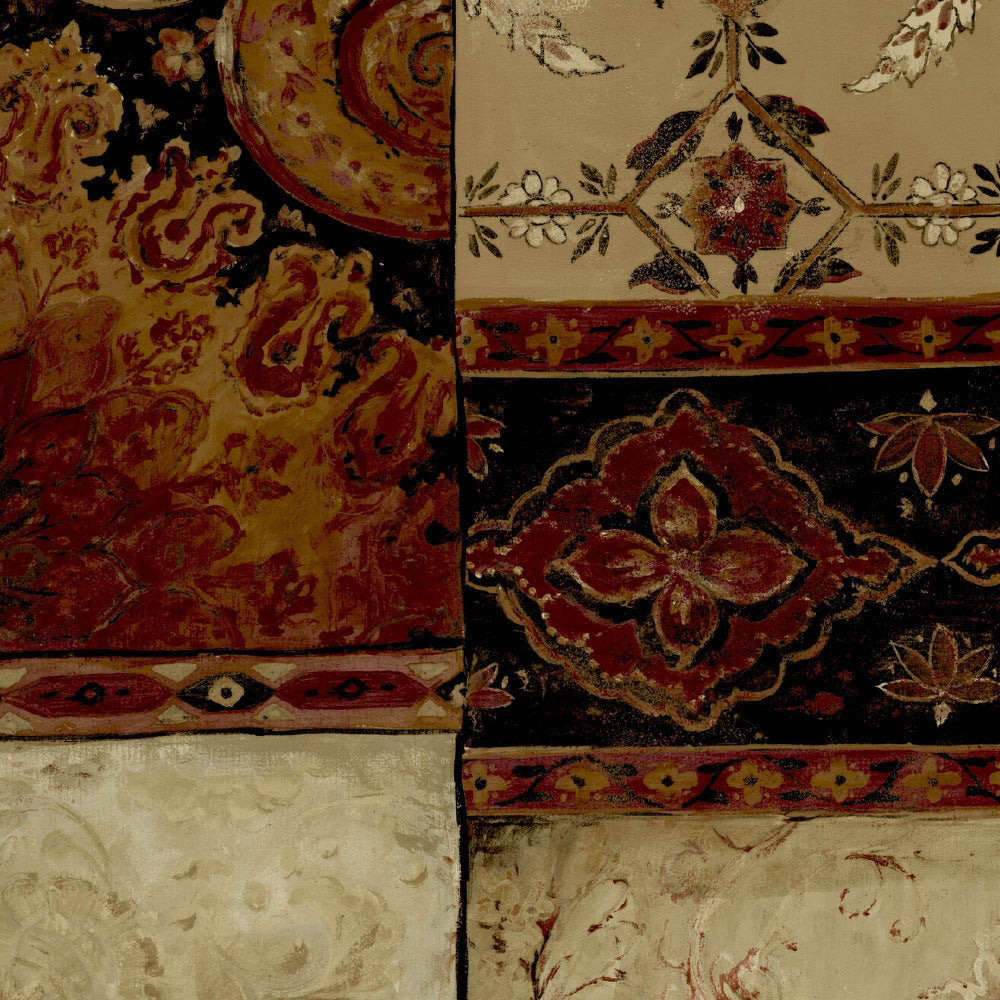 Mallion & Knowles Pashmina Crimson-Beige Fire Retardant Curtains texture detail
