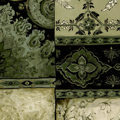 Mallion & Knowles Pashmina Forrest-Olive Fire Retardant Curtains texture detail