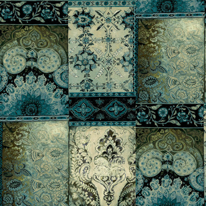 Mallion & Knowles Pashmina Jade-Olive Fire Retardant Curtains