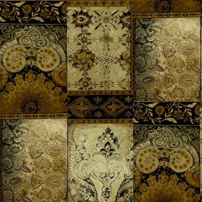 Mallion & Knowles Pashmina Tan-Olive Fire Retardant Curtains