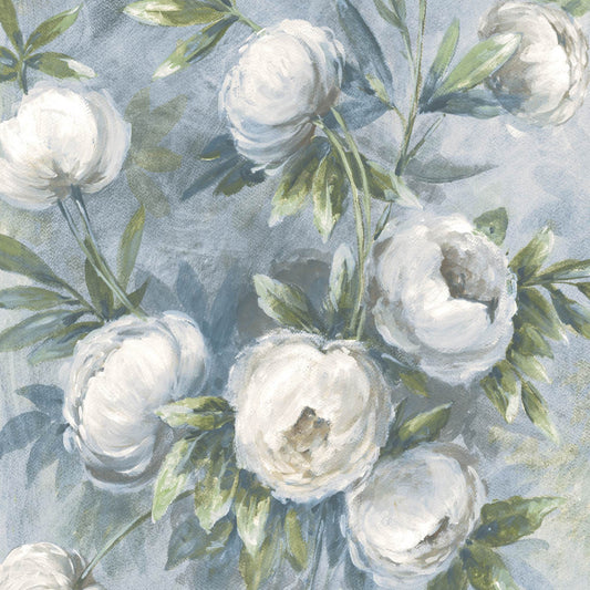 Mallion & Knowles Peony Cream-Jade Fire Retardant Curtains