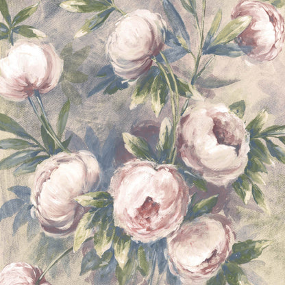 Mallion & Knowles Peony Rose-Beige Fire Retardant Curtains
