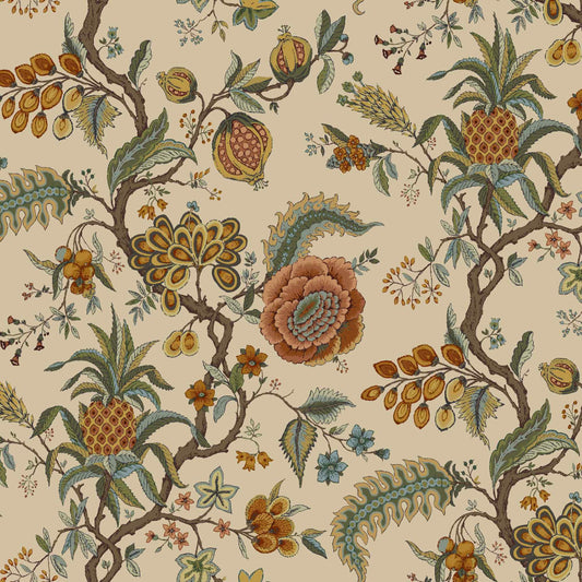 Mallion & Knowles Pompadour Apricot Fire Retardant Curtains