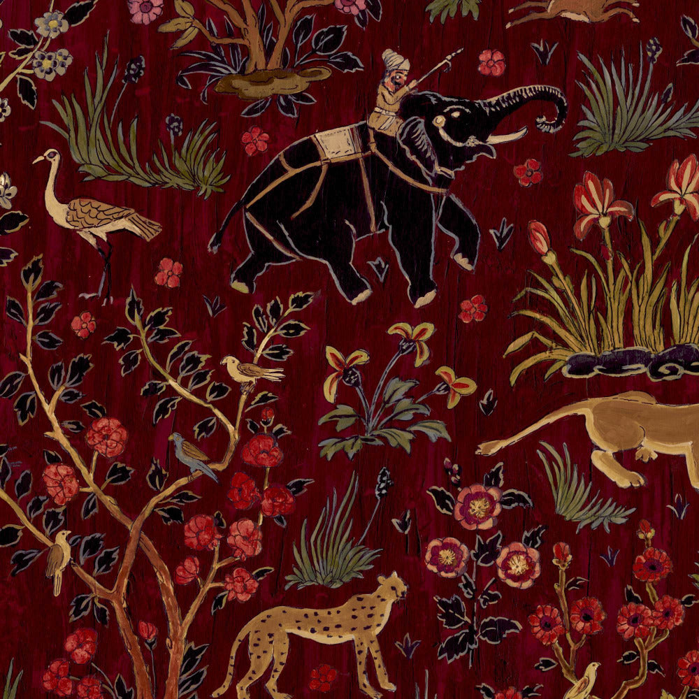 Mallion & Knowles Raj Ruby Fire Retardant Curtains texture detail