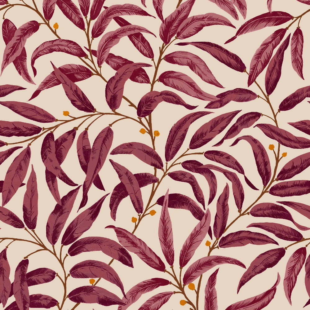 Mallion & Knowles Ruskin Berry Fire Retardant Curtains texture detail
