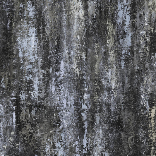Mallion & Knowles Silicon Silver/Black Fire Retardant Curtains texture detail