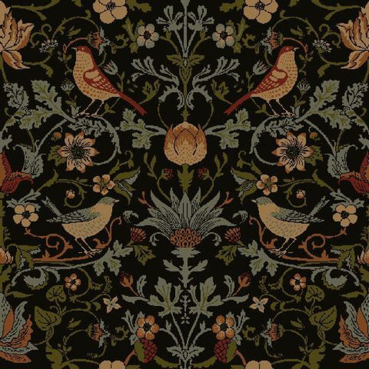 Mallion & Knowles Song Bird Antique Fire Retardant Curtains texture detail