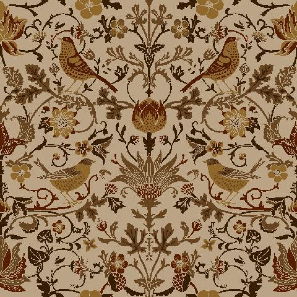 Mallion & Knowles Song Bird Autumn Fire Retardant Curtains texture detail