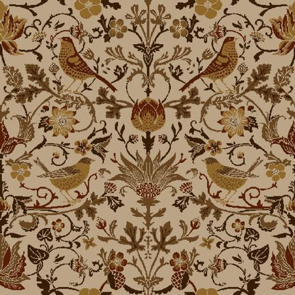 Mallion & Knowles Song Bird Autumn Fire Retardant Curtains texture detail