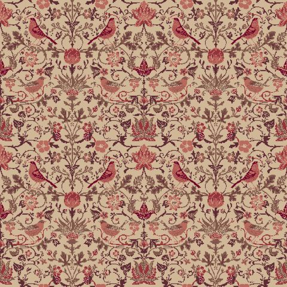 Mallion & Knowles Song Bird Berry Fire Retardant Curtains