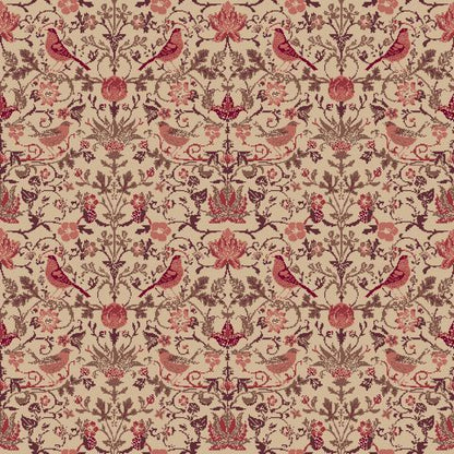Mallion & Knowles Song Bird Berry Fire Retardant Curtains