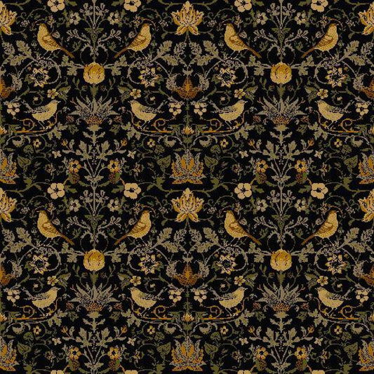 Mallion & Knowles Song Bird Golden Fire Retardant Curtains