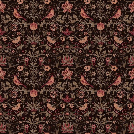 Mallion & Knowles Song Bird Mahogany Fire Retardant Curtains