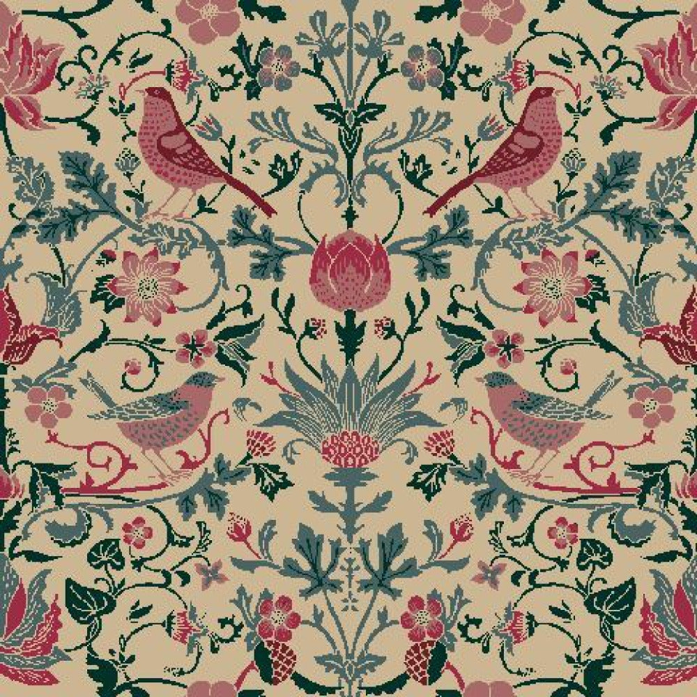 Mallion & Knowles Song Bird Rose Fire Retardant Curtains texture detail
