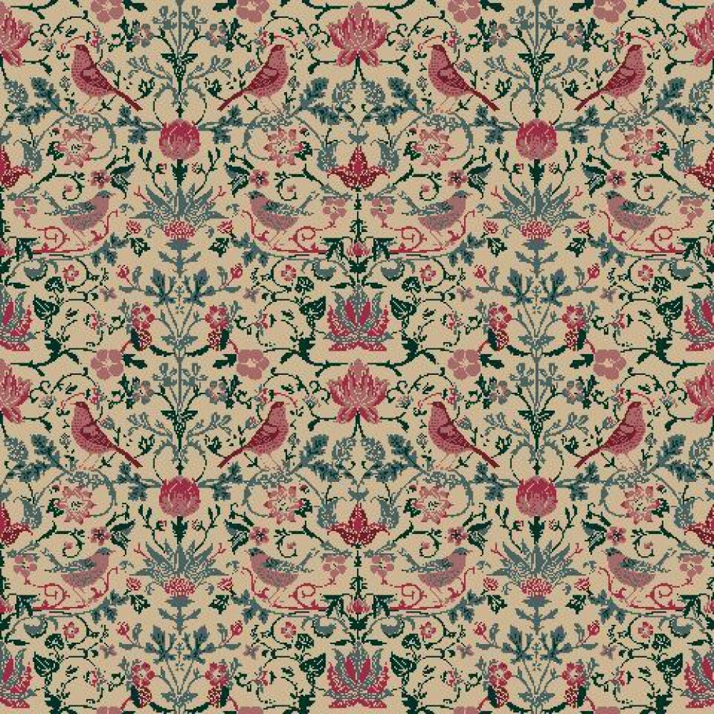 Mallion & Knowles Song Bird Rose Fire Retardant Curtains