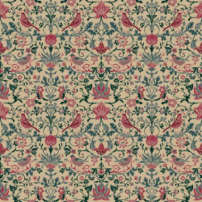 Mallion & Knowles Song Bird Rose Fire Retardant Curtains