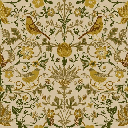 Mallion & Knowles Song Bird Sand Fire Retardant Curtains texture detail