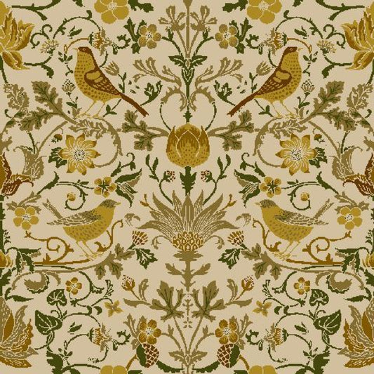 Mallion & Knowles Song Bird Sand Fire Retardant Curtains texture detail