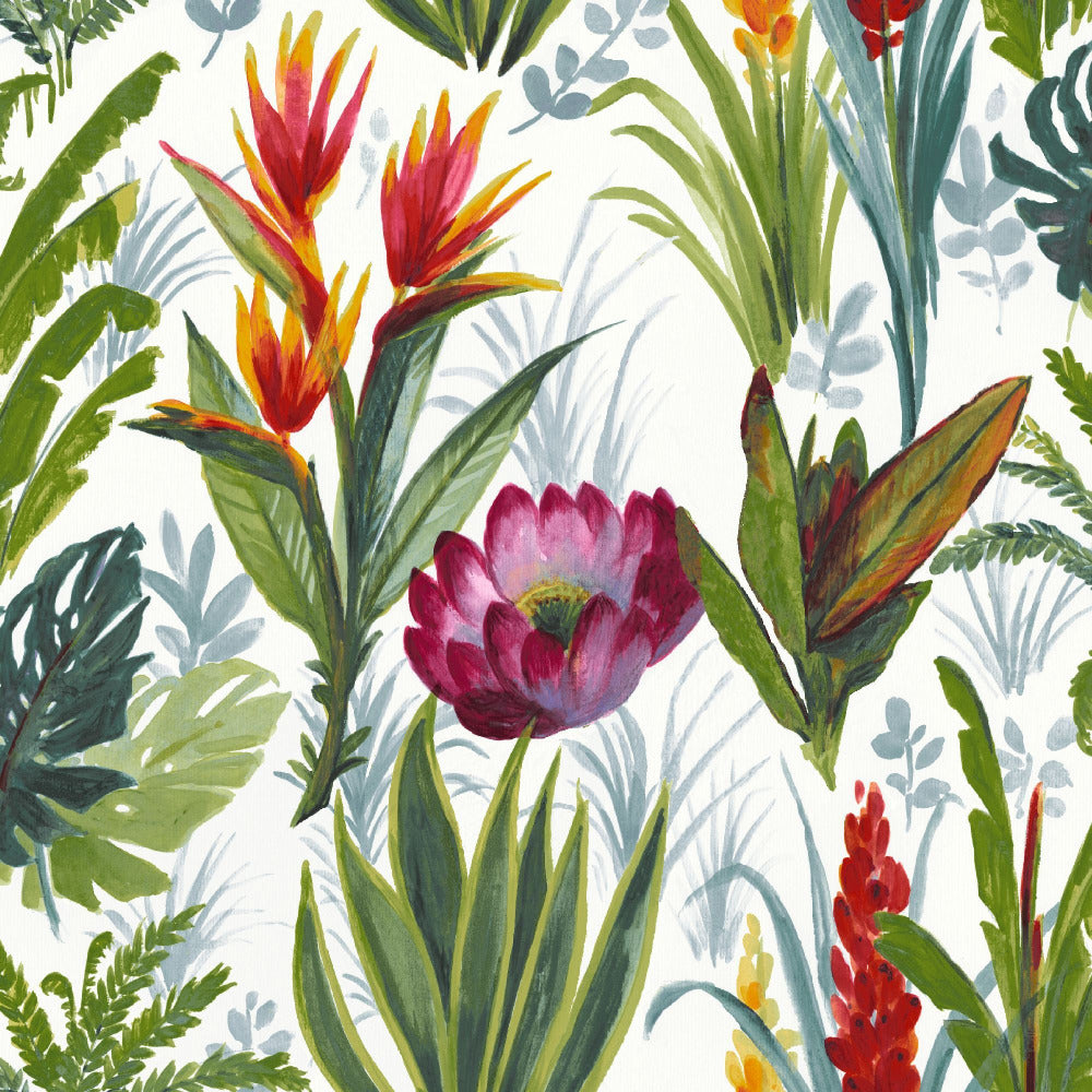 Mallion & Knowles Tahiti Chintz Fire Retardant Curtains texture detail
