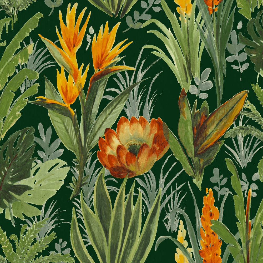 Mallion & Knowles Tahiti Forest Fire Retardant Curtains texture detail