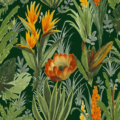Mallion & Knowles Tahiti Forest Fire Retardant Curtains texture detail