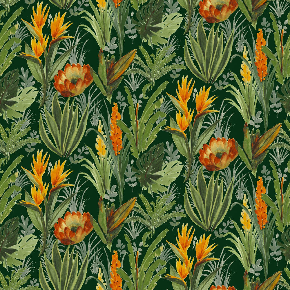 Mallion & Knowles Tahiti Forest Fire Retardant Curtains