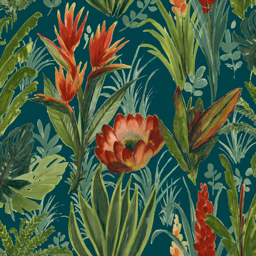 Mallion & Knowles Tahiti Jade Fire Retardant Curtains texture detail