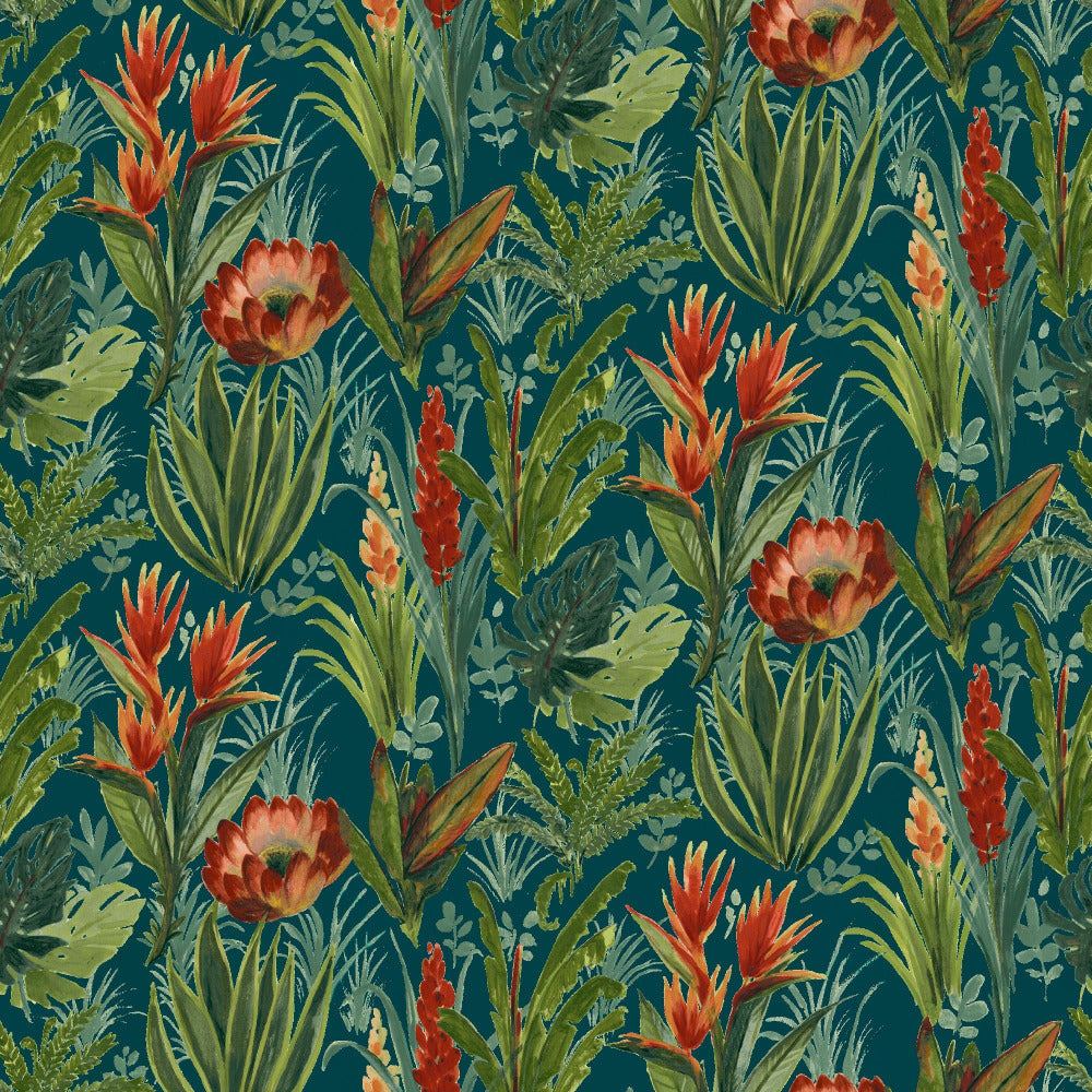 Mallion & Knowles Tahiti Jade Fire Retardant Curtains