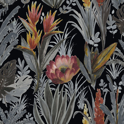 Mallion & Knowles Tahiti Midnight Fire Retardant Curtains texture detail