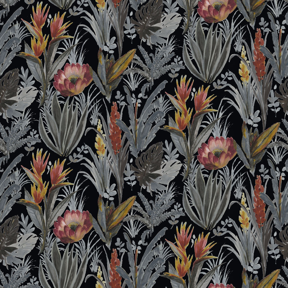 Mallion & Knowles Tahiti Midnight Fire Retardant Curtains