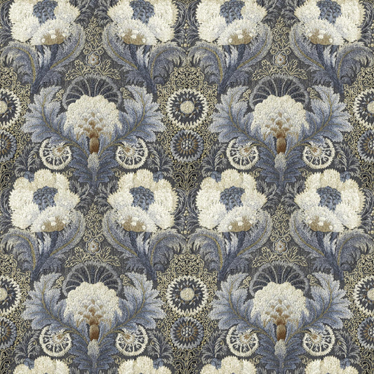 Mallion & Knowles Tapestry Silver Fire Retardant Curtains