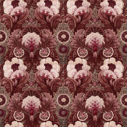 Mallion & Knowles Tapestry Wine Fire Retardant Curtains
