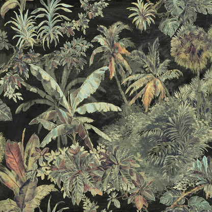 Mallion & Knowles Timor Black/Olive Fire Retardant Curtains texture detail