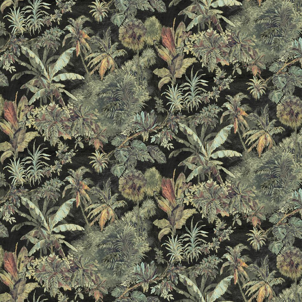 Mallion & Knowles Timor Black/Olive Fire Retardant Curtains