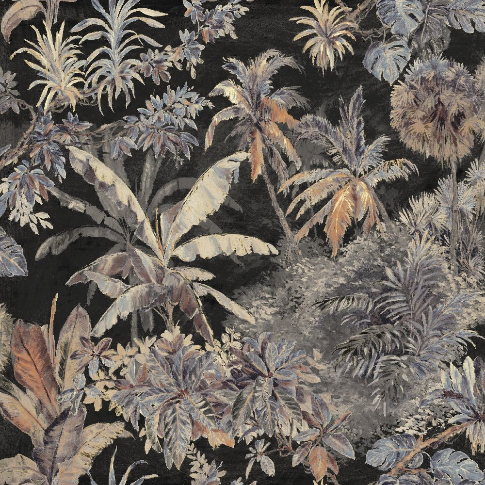 Mallion & Knowles Timor Black/Silver Fire Retardant Curtains texture detail