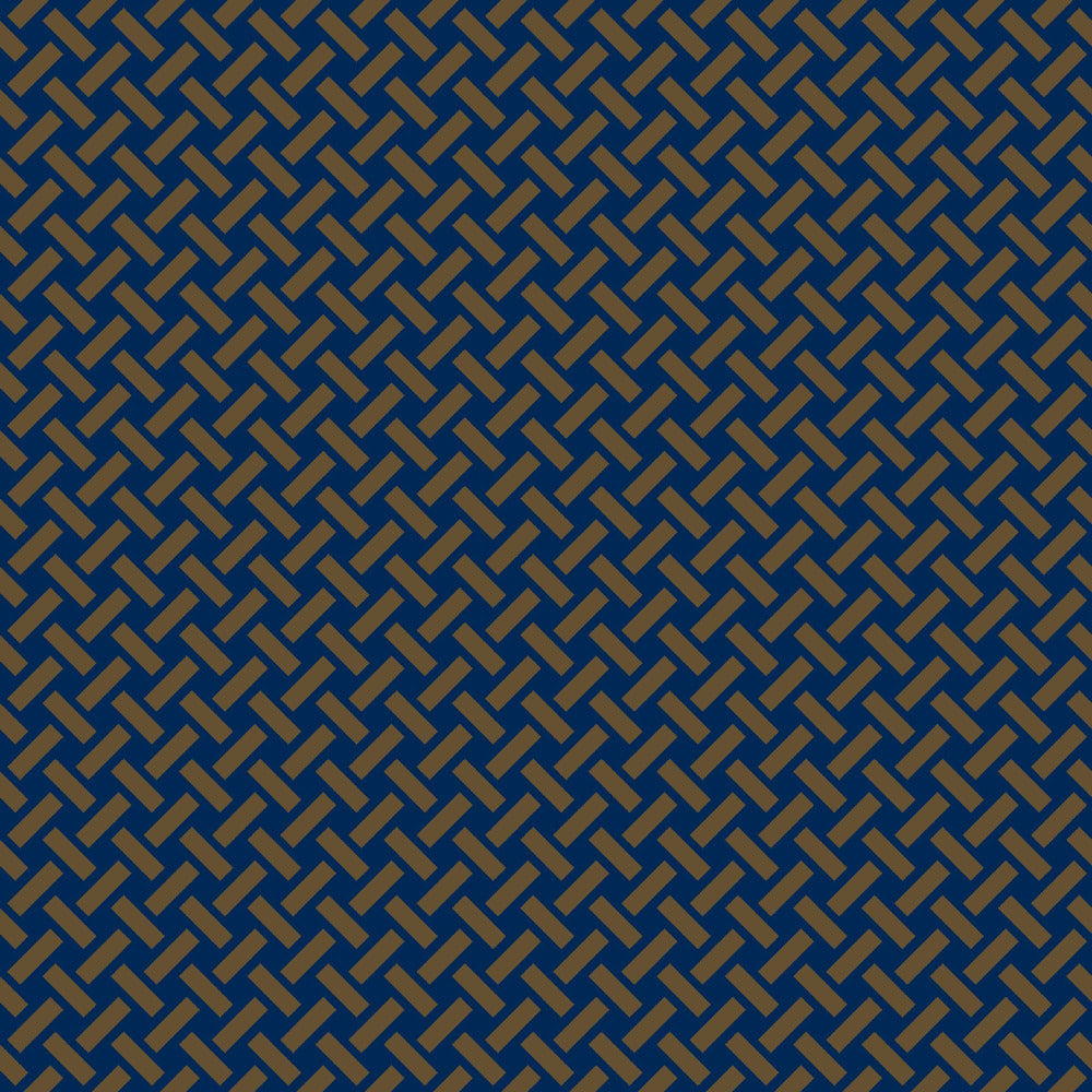 Mallion & Knowles Trellis Gold-Marine Fire Retardant Curtains
