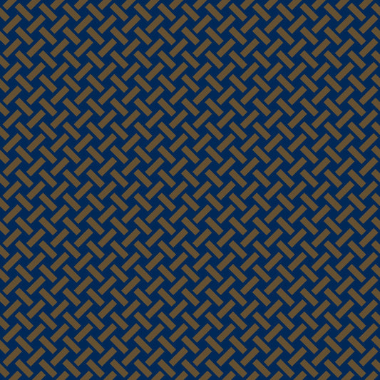 Mallion & Knowles Trellis Gold-Marine Fire Retardant Curtains