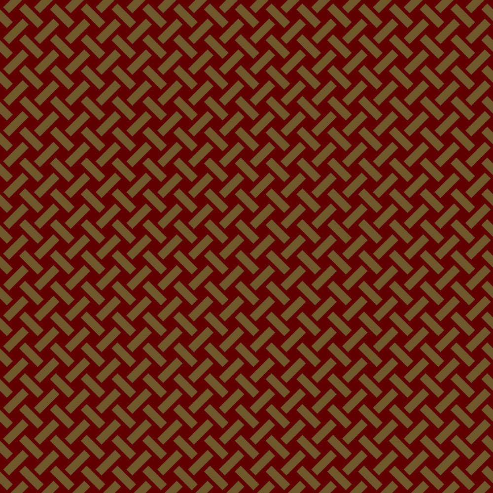 Mallion & Knowles Trellis Gold-Scarlet Fire Retardant Curtains