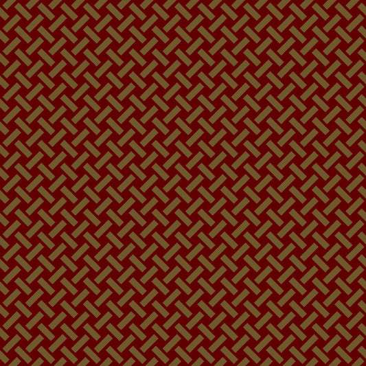 Mallion & Knowles Trellis Gold-Scarlet Fire Retardant Curtains