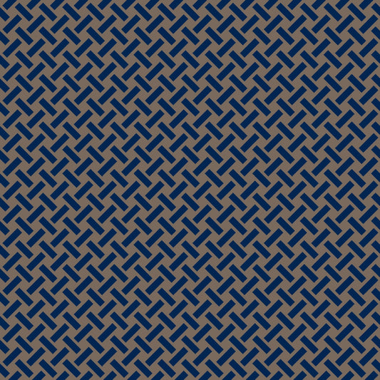 Mallion & Knowles Trellis Navy-Stone Fire Retardant Curtains