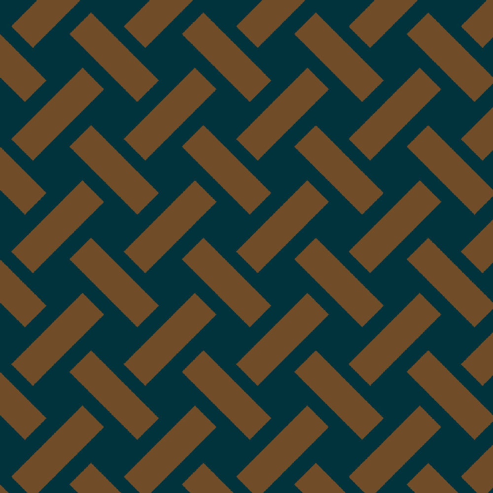 Mallion & Knowles Trellis Tan-Teal Fire Retardant Curtains texture detail