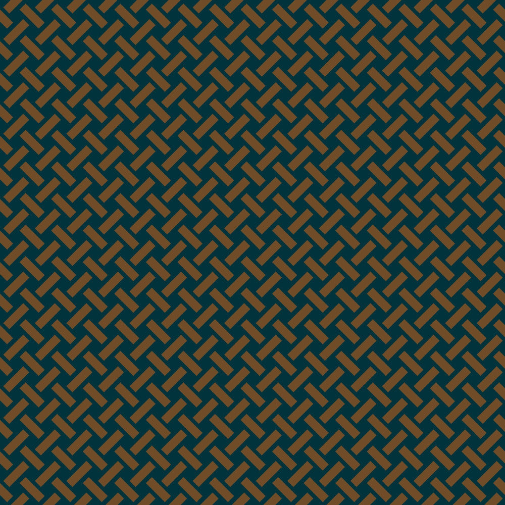 Mallion & Knowles Trellis Tan-Teal Fire Retardant Curtains