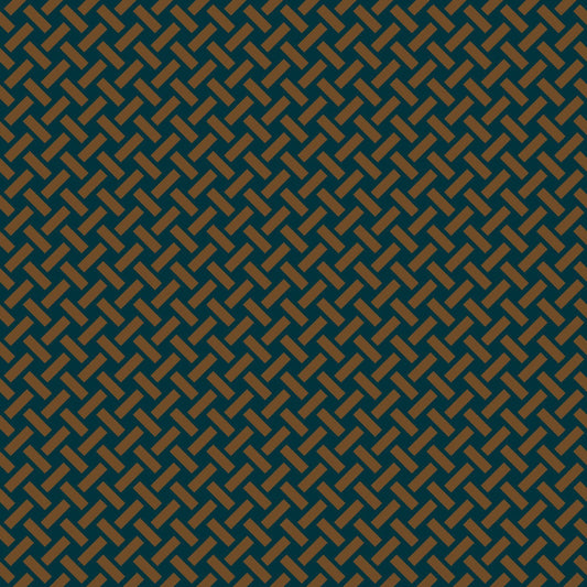 Mallion & Knowles Trellis Tan-Teal Fire Retardant Curtains