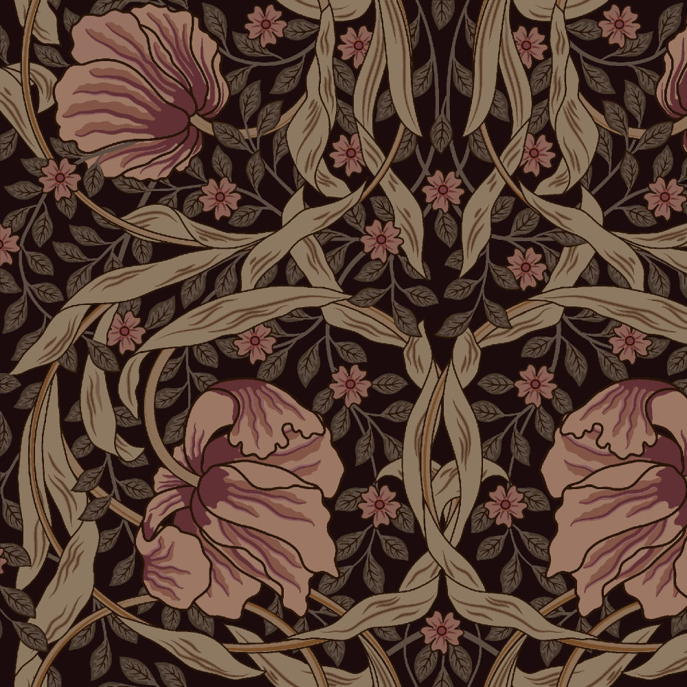 Mallion & Knowles Tulip Old Rose Fire Retardant Curtains texture detail