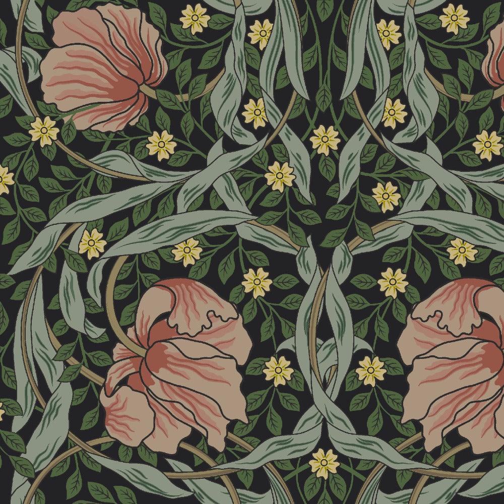 Mallion & Knowles Tulip Peach Fire Retardant Curtains texture detail